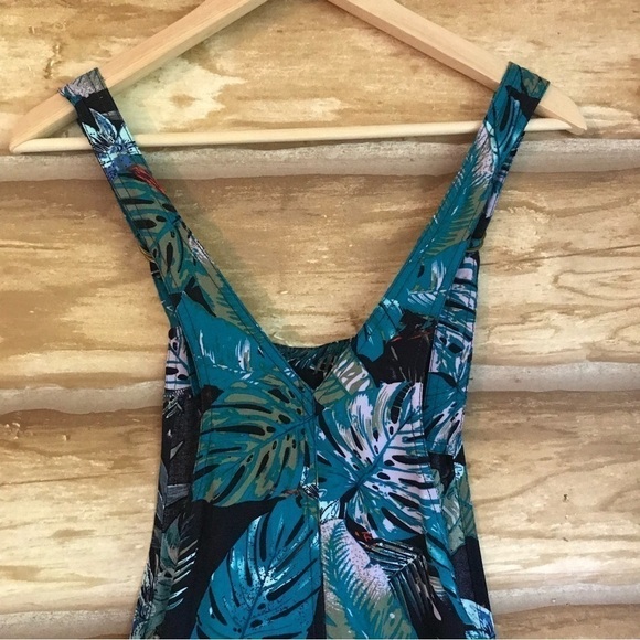 MUDD tropical print lightweight bib overall romper shorts size XS - Picture 7 of 10